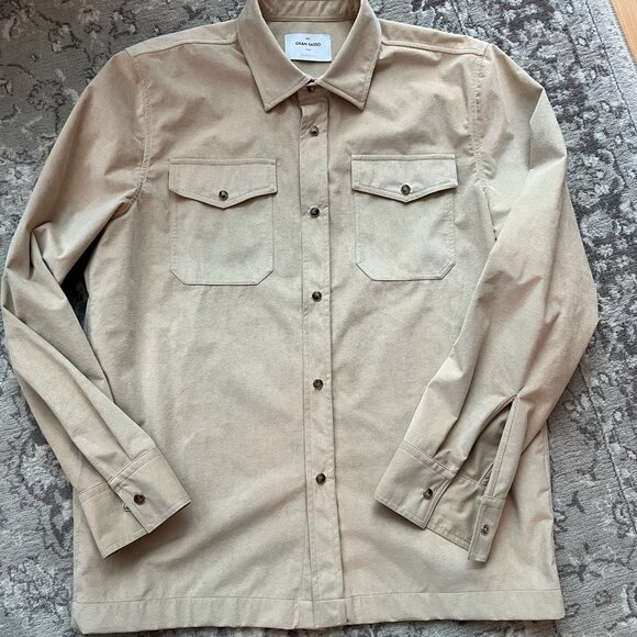 Gran Sasso Alcantara (Faux Suede) Western Button Down Shirt - Picture 1 of 2